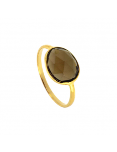 SMOKY QUARTZ AGNES GOLD RING