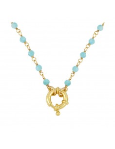 AMAZONITE EDIE GOLD NECKLACE