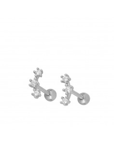 Piercing do ucha damski. Piercing srebrny z gładki firmy Nube Jewels.