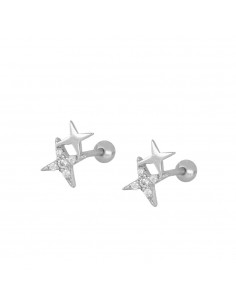 Piercing do ucha damski. Piercing srebrny z gładki firmy Nube Jewels.