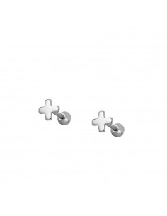 Piercing cruz liso de plata de marca Nube Jewels.
