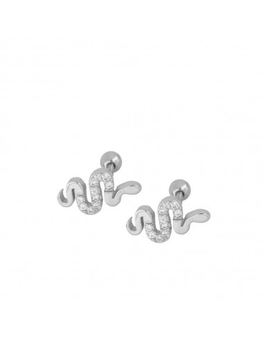 Piercing serpiente con circonita blanca. Piercing de plata de Nube Jewels.