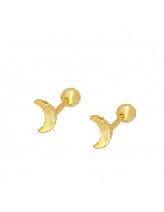 Piękny piercing w kształcie księżyca. Piercing srebrny idealny do przekłuć ucha. Biżuteria firmy Nube Jewels.