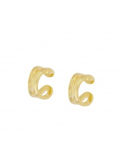 Manguito de la oreja símbolo infinito. Ear cuff liso y de plata con baño de oro de Nube Jewels.