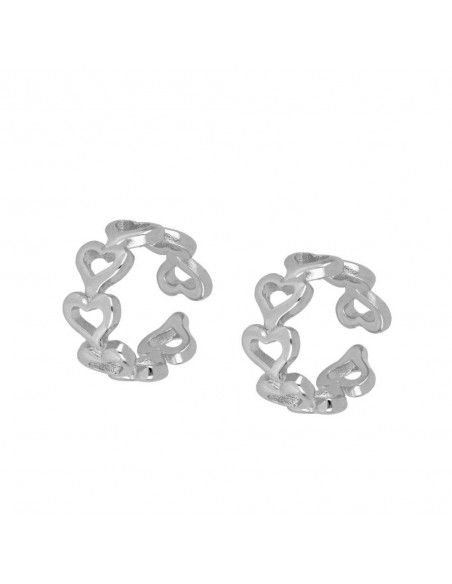HEART LINE SILVER EAR CUFF Pair/Unit Pair
