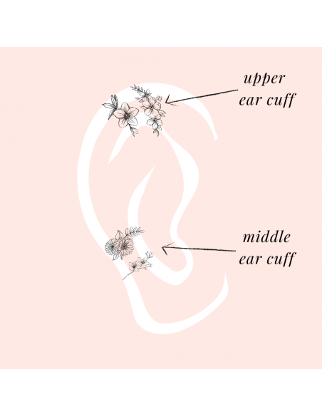HEART LINE SILVER EAR CUFF Pair/Unit Pair