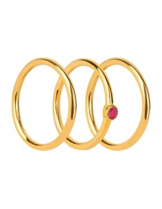 RUBY ONIX TRIPLE GOLD RING