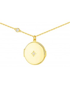 Naszyjnik z okrągłym wisiorkiem, w którym można zamieścić zdjęcie. Biżuteria Nube Jewels.