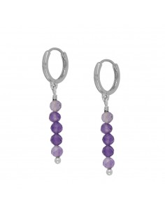 AMETHYST VICHY SILVER EARRINGS