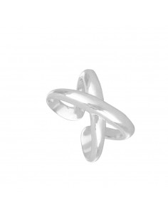 Anillo X gordo y ajustable. Anillo de plata de Nube Jewels.