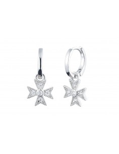 MALTA CROSS SILVER EARRINGS