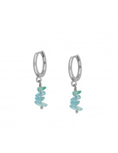 Pendientes con apatita. Pendientes aros con piedra natural. Pendientes de plata de Nube Jewels.