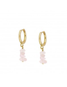 ROSE QUARTZ NOAH GOLD EARRINGS