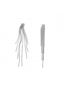 Pendientes largos de botón, pendientes de plata de Nube Jewels.