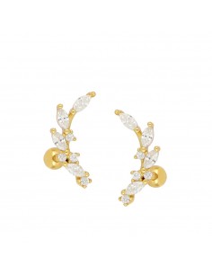 Piercing z białą cyrkonią. Piękny srebrny piercing do ucha firmy Nube Jewels.