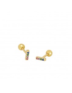 MULTICOLOR BAR GOLD PIERCING