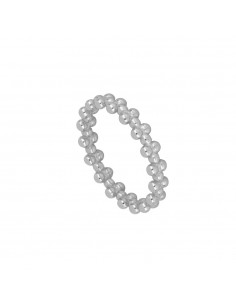 Anillo de dos filas de bolitas de plata de Nube Jewels.