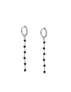 Pendientes largos con espinela. Pendientes de plata con piedras naturales de Nube Jewels.