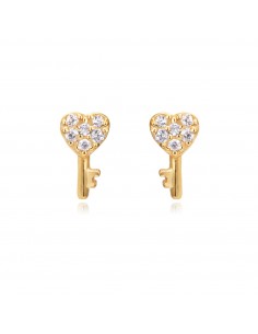 LOVE KEY GOLD EARRINGS