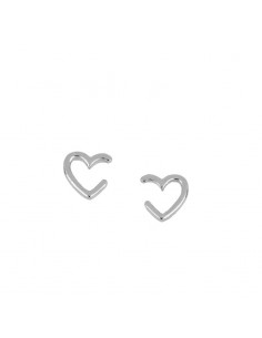 HALF HEART SILVER EAR CUFF