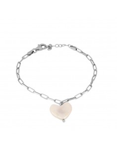 PEARL HEART SILVER BRACELET