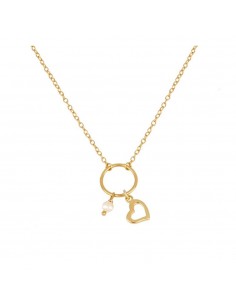 Collar corazón y perla de plata con baño de oro de Nube Jewels.
