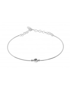 Pulsera rígida con motivo de corazón liso. Pulsera de plata de marca Nube Jewels.