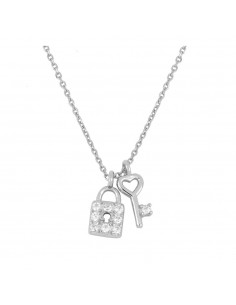 Naszyjnik z wisiorkiem kluczykiem i kłódką. Piękny naszyjnik srebrny z firmy Nube Jewels.