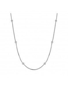 Collar rígido con bolitas. Collar de plata de Nube Jewels.