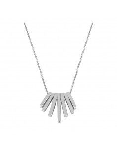 Collar con barritas rígidas y lisas. Collar de plata de Nube Jewels.