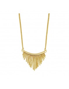 Collar con una fila de cadenas. Cadena de plata con baño de oro de Nube Jewels.