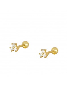 Piercing do ucha z białą cyrkonią. Kolczyki typu piercing firmy Nube Jewels.