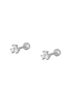 Piercing do ucha z białą cyrkonią. Kolczyki typu piercing firmy Nube Jewels.