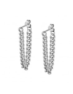 Pendientes cadena, botón, de plata de Nube Jewels.