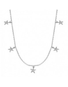 Cadena eslabones largos con charms de estrella de mar. Collar de plata con baño de oro de Nube Jewels.