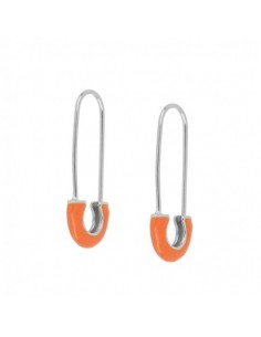 ORANGE PIN SILVER EARRINGS