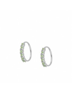 Piercing aro con circonitas verde. Piercing simple de plata de Nube Jewels.