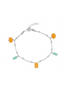 Bransoletka z kolorowymi kamieniami. Srebrna bransoletka Nube Jewels.