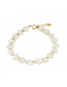 Bransoletka srebrna z motywem gwiazdek. Bransoletka z masy perłowej marki Nube Jewels.