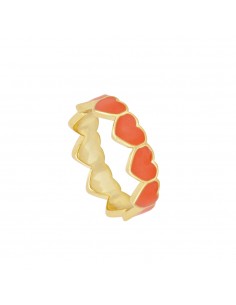 ORANGE HEART LINE GOLD RING