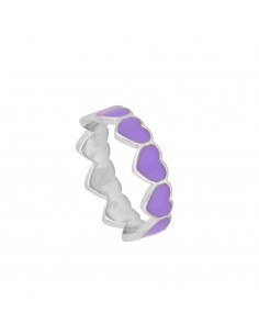 VIOLET HEART SILVER RING
