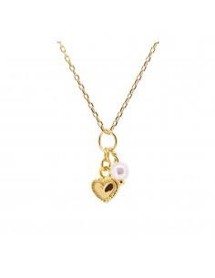 Collar rolo con corazón y perla redonda de Nube Jewels.