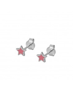 PINK STAR SILVER EARRINGS