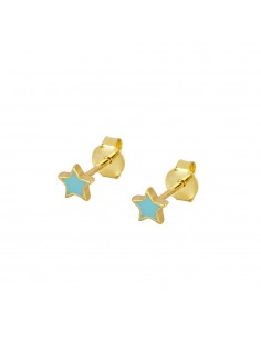 TURQUOISE STAR GOLD EARRINGS