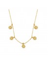 Collar con charms de sol. Collar liso de plata con baño de oro de Nube Jewels.