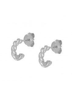 Pendientes aros pequeños con cierre de tuerca de mariposa. Pendientes de plata de Nube Jewels.