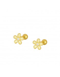Piercing kolczyk do ucha w kształcie kwiata. Biżuteria wykonana ze srebra próby 925 firmy Nube Jewels.