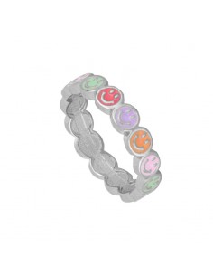 COLOR SMILE LINE SILVER RING