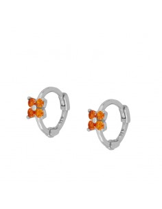 ORANGE FLOWER SILVER EARRINGS