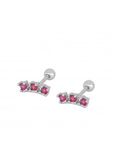 MAGENTA CROWN SILVER PIERCING